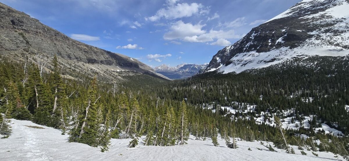 Snow still on the upper trail in late May.